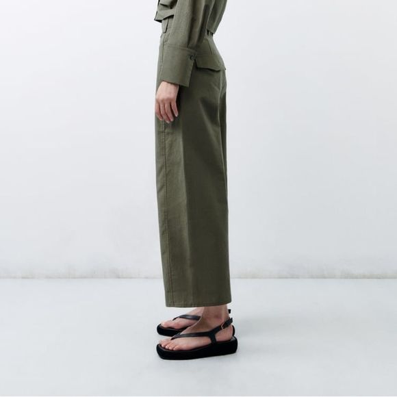 ZARA POPLIN CULOTTES - Picture 8 of 9
